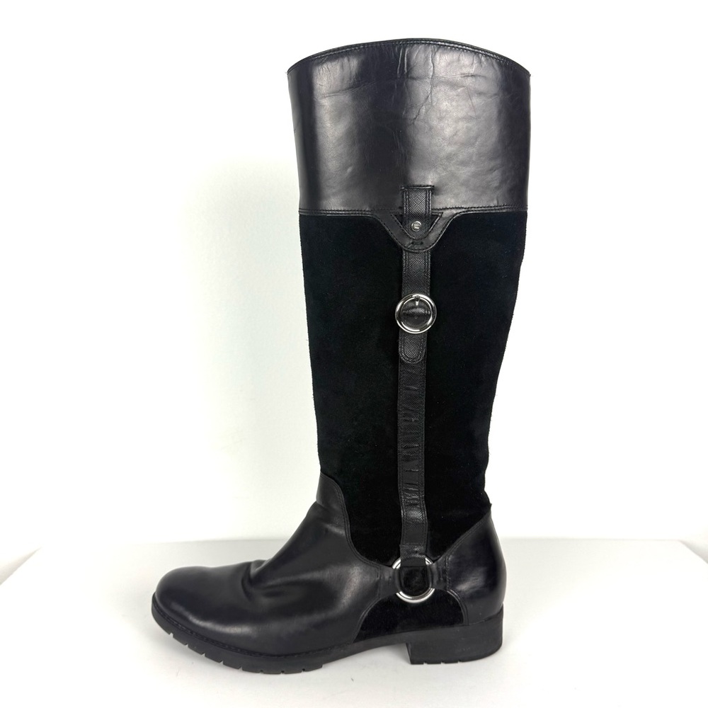Rockport Tristina Buckle Riding Tall Boots Black Leather adiPRENE by Adidas 11 - Picture 4 of 14